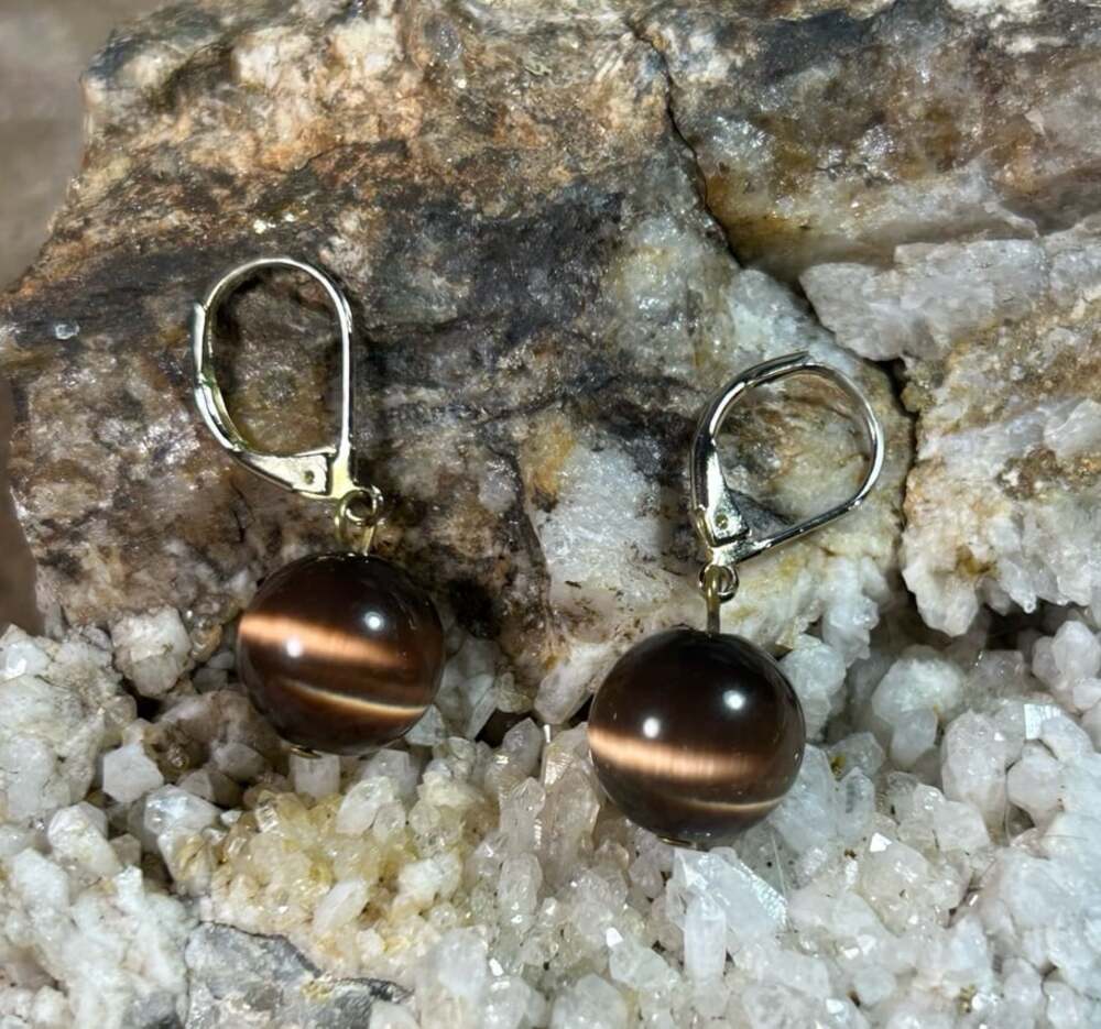 Tiger’s Eye Sphere Hanging earrings